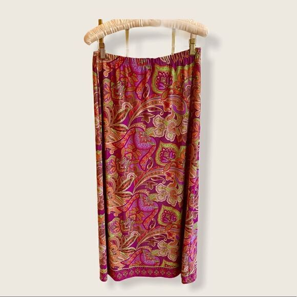 Coldwater Creek Paisley Faux Wrap Maxi Long Skirt - Picture 7 of 7